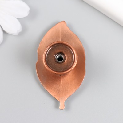 Ручка для шкатулки металл «Лист», медь, 5.2×2.8 см