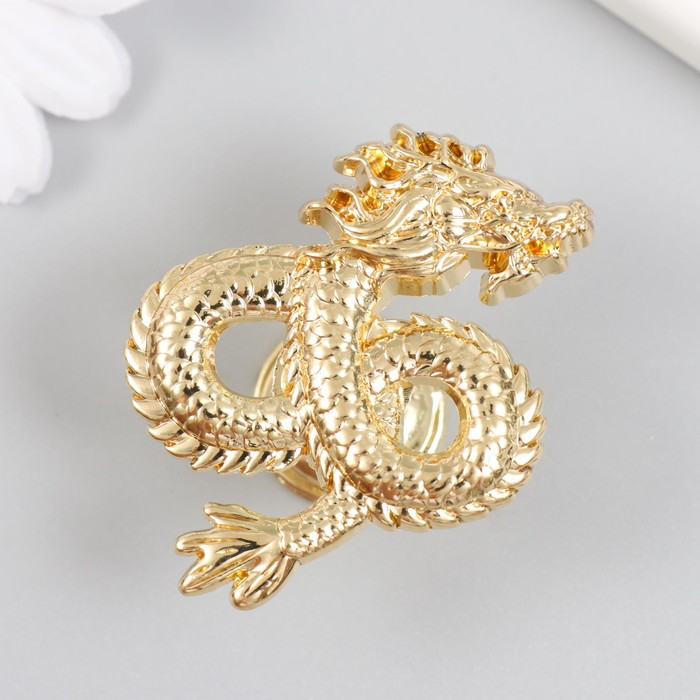 Ручка для шкатулки металл "Китайский дракон" золото 4,5х5 см - фото 282779589
