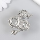 Ручка для шкатулки металл "Китайский дракон" серебро 4,5х5 см - фото 320073932