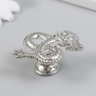 Ручка для шкатулки металл "Китайский дракон" серебро 4,5х5 см - фото 7355037
