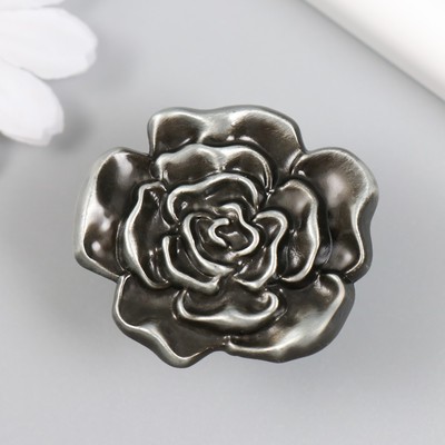 Ручка для шкатулки металл «Пион», состаренное серебро, 3.9×4.4×2.5 см