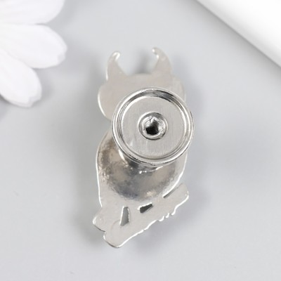 Ручка для шкатулки металл «Филин на ветке», серебро, 5.2×2.2 см