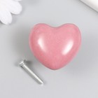 Ручка для шкатулки керамика, металл "Сердечко" розовая 3,8х3,8х3 см - фото 7355137