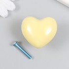 Ручка для шкатулки керамика, металл "Сердечко" жёлтая 3,8х3,8х3 см - фото 7355140