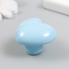 Ручка для шкатулки керамика, металл "Сердечко" голубая 3,8х3,8х3 см - фото 7355144