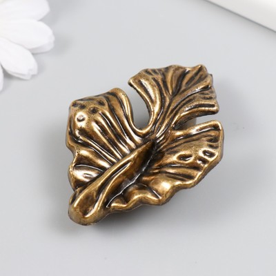 Ручка для шкатулки латунь «Экзотические листья», набор 2 шт., 5×7×2 см
