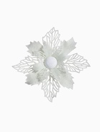 Ёлочные игрушки 2 шт. «Зимнее волшебство. Снежный цветок» пластик, 15 см, белый 9692814