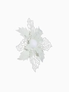 Ёлочные игрушки 2 шт. «Зимнее волшебство. Снежный цветок» пластик, 15 см, белый 9692814