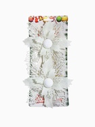 Ёлочные игрушки 2 шт. «Зимнее волшебство. Снежный цветок» пластик, 15 см, белый 9692814