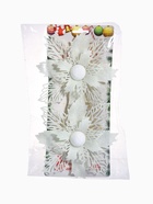 Ёлочные игрушки 2 шт. «Зимнее волшебство. Снежный цветок» пластик, 15 см, белый 9692814