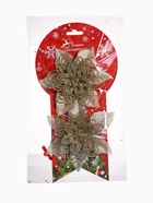 Ёлочные игрушки 2 шт. «Зимнее волшебство. Драгоценный цветок» пластик, ажурный, 12 см, золото 9692818