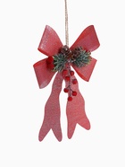 Ёлочные игрушки 2 шт. «Зимнее волшебство. Бант элит» пластик, 12×14 см, розовый - Фото 5