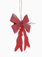 Ёлочные игрушки 2 шт. «Зимнее волшебство. Бант элит» пластик, 12×14 см, розовый - Фото 6