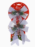 Ёлочные игрушки 2 шт. «Зимнее волшебство. Бант элит» пластик, 12×14 см, белый - Фото 6