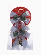 Ёлочные игрушки 2 шт. «Зимнее волшебство. Бант элит» пластик, 12×14 см, белый - Фото 7