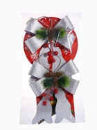 Ёлочные игрушки 2 шт. «Зимнее волшебство. Бант элит» пластик, 12×14 см, серебро - Фото 8