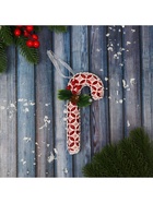 Ёлочная игрушка «Леденец » кружево шишка, 7×15 см, красно-белый - Фото 2