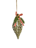 Ёлочная игрушка «Сосулька ажурная» 7×13 см, золото - Фото 4