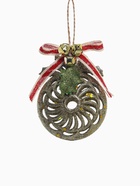 Ёлочная игрушка «Шар ажурный» 8×10 см, золото - Фото 3