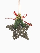 Ёлочная игрушка «Зимнее волшебство. Звезда ажур» пластик, 11×11 см, золото - Фото 3