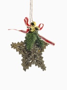 Ёлочная игрушка «Зимнее волшебство. Звезда ажур» пластик, 11×11 см, золото - Фото 4