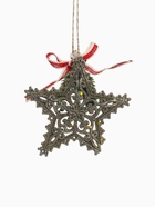 Ёлочная игрушка «Зимнее волшебство. Звезда ажур» пластик, 11×11 см, золото - Фото 5