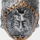 Бокал средневековый «Волк», 200 мл, 7.3×19 см, нержавеющая сталь, серый - Фото 4