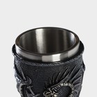 Бокал средневековый «Свирепый дракон», 200 мл, нержавеющая сталь, чёрный - Фото 3