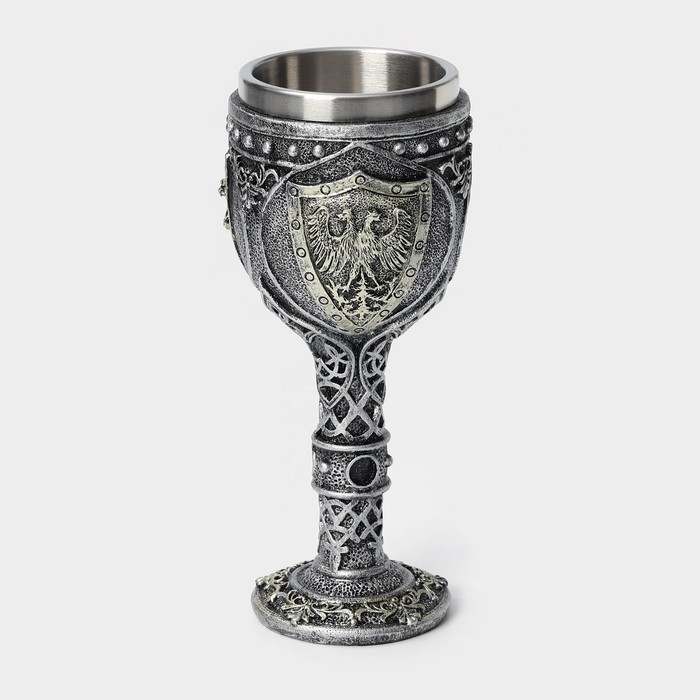 Бокал средневековый «Герб», 200 мл, нержавеющая сталь, серый - Фото 1