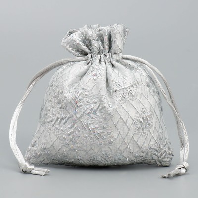 Мешочек подарочный парча «Серебро», 10 х 12 см +/- 1.5 см