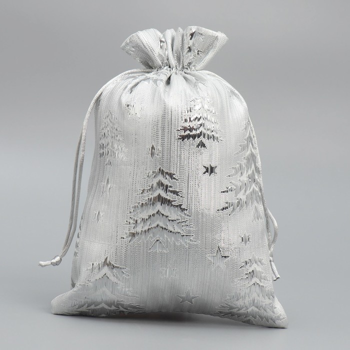 Мешочек подарочный парча «Новогодний лес», 16 × 24 см - Фото 1