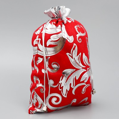 Мешочек подарочный новогодний плюш «Дед Мороз», тиснение, 20×30 см ± 1.5 см