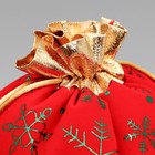 Мешочек подарочный замша «Мешок с подарками», снежинки, тиснение, 20 х 30 см +/- 1.5 см, Новый год - Фото 3