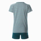 Комплект женский (футболка/шорты), цвет изумрудная полоса, размер 52 9931206