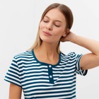 Комплект женский (футболка/шорты), цвет изумрудная полоса, размер 54 - фото 24518776