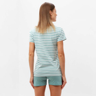 Комплект женский (футболка/шорты), цвет оливковая полоса, размер 48 - Фото 4