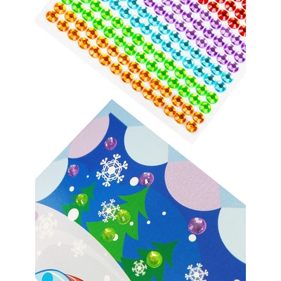 Набор для творчества. Рисунок из страз «Снеговик» (с ёлочными игрушками)