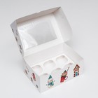 Упаковка на 6 капкейков с окном "Рождественский домик", 25 х 17 х 10 см - Фото 3