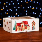 Упаковка на 6 капкейков с окном "Рождественский домик", 25 х 17 х 10 см - Фото 5