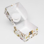 Коробка под бенто - торт с окном «Новогодняя с шишками», 14×14×8 см - Фото 5