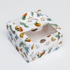 Коробка под бенто - торт с окном «Мандарины и звезды», 14×14×8 см - Фото 2