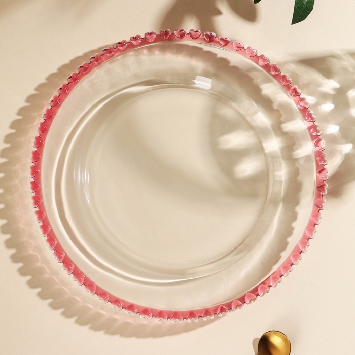 Тарелка стеклянная подстановочная «Розе», 27,5×27,5×2 см - Фото 1