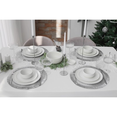 Миска Magistro Line, 1.3 л, d=17.5 см, фарфор, белая