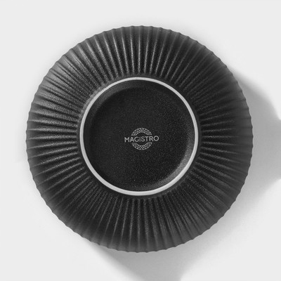 Миска Magistro Line, 1.3 л, d=17.5 см, фарфор, чёрная