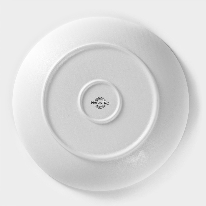 Тарелка фарфоровая Magistro Line, d=25,5 см, цвет белый - фото 1909293713