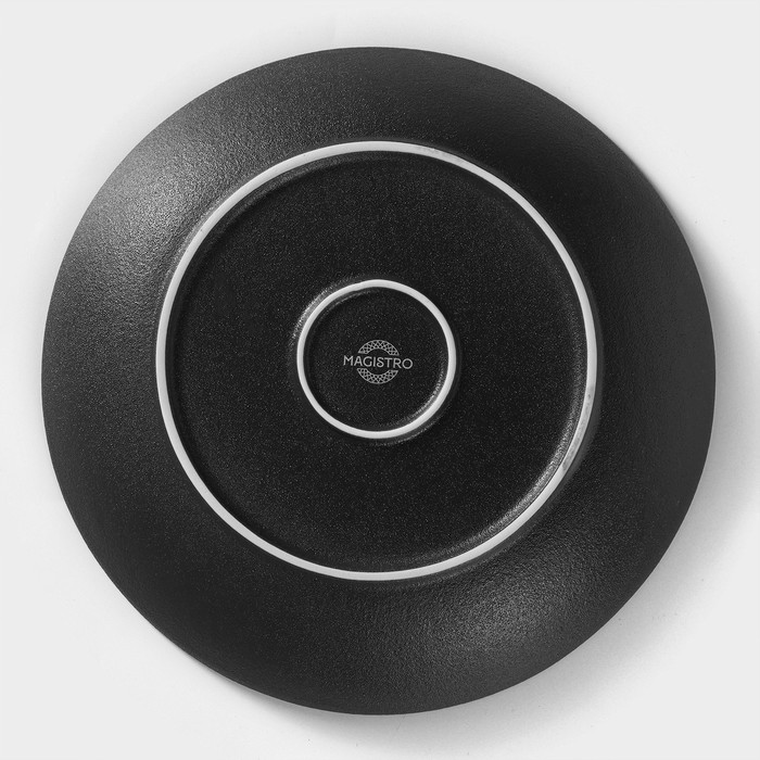 Тарелка фарфоровая Magistro Line, d=25,5 см, цвет чёрный - фото 1909293720