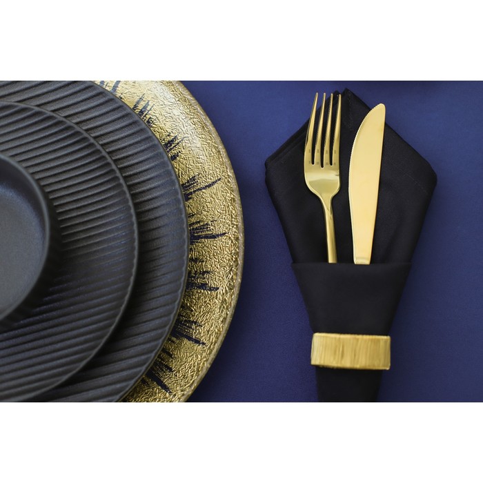 Тарелка Magistro Line, d=20.5 см, фарфор, чёрная - фото 114051489