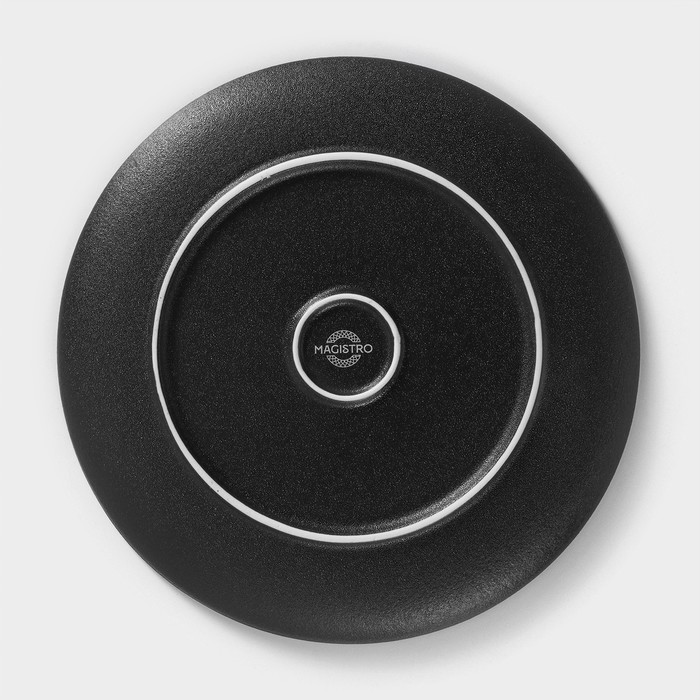 Тарелка фарфоровая Magistro Line, d=20,5 см, цвет чёрный - фото 1909293752