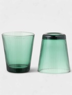 Набор посуды «Вино Верде», 5 предметов: 2 стакана 330 мл, 2 тарелки 280 мл, салатник 1.6 л, стекло, зелёные - Фото 2