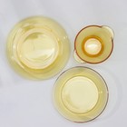 Сервиз стеклянный столовый «Дымка», 6 предметов: 2 бульонницы 450 мл, 2 тарелки 500 мл, 2 тарелки d=23см, цвет жёлтый - фото 4487504